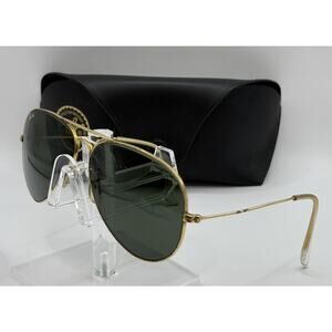 Ray Ban Aviator Gold Green G15 Sunglasses Classic Pilot w/ Case